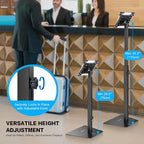 AboveTEK Security iPad Kiosk Floor Stand, Anti-Theft POS Tablet Stands for Retail Business, Height Adjustable Tablet Floor Stand, 360° Swivel Universal Locking Holder Fits 9.7"-13" iPads/iPad Pro/Air