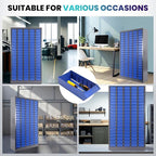 100 Drawers Nut and Bolt Organizer, 46" H x 26" D x 9" W Bolt and Nut Tool Storage Cabinet with Acrylic Adjustable Shelves & Label Stickers, Alloy Steel Parts Cabinet for Workshop Garage Organizer