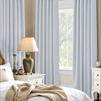 PONY DANCE Room Drakening Curtains 80 inches Long 2 Panels Set for Bedroom, Thermal Insulating Privacy Curtains & Drapes for Doorway Temporary Door, W 42 x L 80, Greyish White