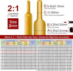 Chanzon 2:1 Ratio - 80Ft Roll - 5/64" (2mm) Heat Shrink Tubing 2:1(25M Total Length) Yellow Polyolefin Sleeving Wrap Shrinking 2 to 1 1pcs