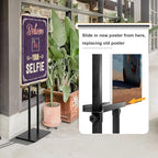 2Pack Sign Holder Stand,Display Stand,Heavy Duty Adjustable Pedestal Sign Stand Up to 75 inch,Double-Sided for Board & Foam Sign,Sign Stand with Base,Fit Wedding,Restaurant or Business etc(Poster not Included)