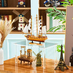 Extra Large 6mm Thick Acrylic Rectangular 4-leg Display Risers, Acrylic Plant Stand, Clear Shelf Riser Display Stands for Decor Collectibles Figures (1 Pcs,15×8×6in)