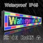 77"x14" P10 Outdoor Waterproof LED Digital Sign – Commercial Advertising Screen with Remote Content Management, HD Display for Zoos, Resorts, Gas Stations, Hotels, Events & Outdoor Promotions