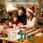 Tabletop Gift Wrapping Tool with Tape Dispenser & Cutter–2 Pack Adjustable Wrapping Paper Table Clamps with 2 Tapes–Perfect for Christmas, Holidays, and Crafting