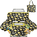 Shopping Cart Cover for Baby 2-in-1 High Chair Cover with Safety Harness Multifunctional Black Pizza Cart Covers for Babies Soft Padded Grocery Cart Cover for Baby Boy Girl