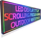 HS Programmable Scrolling Led Sign, Digital Signs Outdoor Waterproof ,Electronic Message Display Board ,Open neon Signs, Full Color High Brightness Big P10 77’’x20’’for Business Store Advertisement Public, APP control