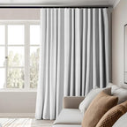 Room Divider Curtains Total Blackout Privacy Curtain Panel Room Thermal Insulated Noise Reduction Curtains for Bedroom Window Living Room Ceiling Track Curtain W 15 ft × H 9 ft White