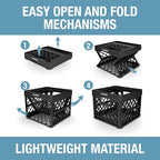 CleverMade Collapsible Milk Crate, Black, 3PK - 25L (6 Gal) Stackable Storage Bins, Holds 50lbs Per Bin - Clevercrates are Heavy Duty, Plastic Collapsible Storage Crate for Multi Purposes