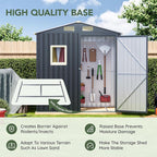 Update Version 6x4 FT Outdoor Metal Storage Shed, Single Door, 1 Clear Window, Tool Shed for Garden, Patio, Backyard Brown