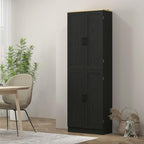 HOMCOM 67" Freestanding Kitchen Pantry, 4-Door Storage Cabinet Organizer with Adjustable Shelves, Kitchen Cabinet with Doors and Shelves, Distressed Black