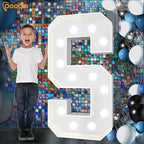 Pooqla 4 FT Light Up Marquee Letters, Giant Mosaic Letter Cool White and Warm White LED, Large Lighted Alphabet Lights for Balloons Birthday Party Anniversary Wedding Decorations, Letter Z