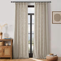 NICETOWN Taupe Thick Linen Curtains 84 Inches Long for Living Room 2 Panels Set, Back Tab/Rod Pocket with Pleat Tape Privacy Added Window Treatments for Farmhouse/Bedroom, W55 x L84