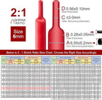 Chanzon 2:1 Ratio 1/4" (6mm) Heat Shrink Tubing 8Ft Roll (2.5M Total Length) Red Polyolefin Sleeving Wrap Shrinking 2 to 1 1pcs