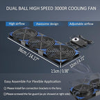 120mmx3 360mm Adjustable Computer PC Vent Fans 3-12V Speed Controller for Chicken Coop Rack Space Window Wall Cabinet Server Mining Rig Exhaust Cooling