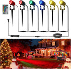 L LOHAS LED RGB Dusk to Dawn Low Voltage Landscape Lighting, Christmas Outdoor Spotlight with Transformers&Remote Control, IP65 Color Changing Timing Plug in Spotlights for Yard Backyard Pathway 6Pack