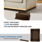 Bed Risers 3 Inch Heavy Duty,Oversized Couch Risers, Extra Wide Furniture Risers for Sofa Table Desk Headboard Chair Lifting,Rectangle Risering Blocks Support 6000 lbs(4 Pack Brown)