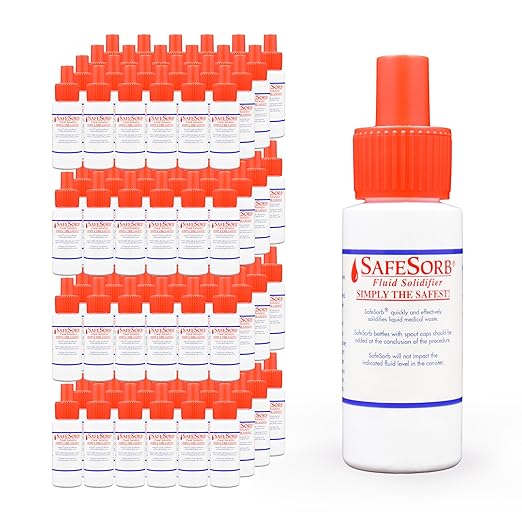 DiSorb Spill Absorbent Powder - Clean Up Bodily Fluids, Blood, Vomit, Urine, Diarrhea - Fluid Solidifier for Daycares, Buses, Schools, Hospitals, Restaurants - 1500cc - 96 Bottles Per Case