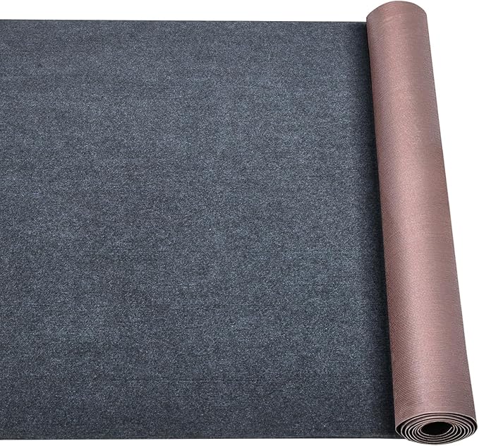 Marine Carpet,5 FT x 10 FT Dark Gray Indoor Outdoor Carpet 0.2" Thick Boat Carpet with Water-Proof TPE Backing, Non-Slide Outdoor Marine Carpet Roll for Home, Patio, Porch, Deck