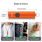 Blukar Rechargeable EDC Flashlight, Mini Keychain Flash Light with 3 Lighting Modes, Memory Function, Waterproof, Compact and Portable Pocket Light for Everyday Carry, Emergency,Camping-Orange