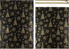 Inspired Mailers - Large Holiday Poly Mailers 14.5 x 19-50 Pack - Christmas Trees and Snowflakes (Black/Gold) - Large Holiday Mailing Envelopes