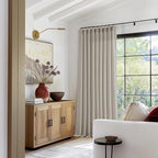 Taupe Burlywood Pinch Pleat Linen Curtains 120 Inches Long 60 Inch Wide for Patio Sliding Door Light Filtering Semi Sheer Pleated Drapes Back Tab Extra Wide 60 x 120 Curtain for Living Dining Room