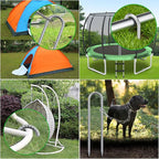 16 Inch Heavy Duty Trampoline Stakes, U Shaped Rebar Ground Anchors for High Wind, 3/8" Thick Steel U Shaped Stakes for Trampoline, Tent, Canopy, Swing Set, Playground & Bounce House, 8 Pack