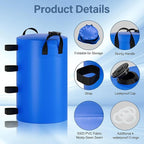 Canopy Water Weights Bag, 220 lb Canopy 4 Leg Weights Bag, Portable 25L Water Bag Windproof Fixed Water Tent Weights, for Outdoor Pop Up Tent, Canopies, Gazebo, Shelter, 4 Pack (25L Blue)