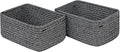CubesLand Mixed Black Baskets Bins for Organizing,Small Woven Storage Baskets for Shelves,Cute Closet Cube Bins Set 2,Baby Nursery Cube Organizer Toys Basket Bin,Home Decor Organization Bins