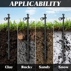 6 Pack Ground Anchor Heavy Duty Earth Anchors with T Handle Hex Wrench & Power Nut Driver, Metal Stakes Ground Anchors Screw in for Swing, Trampoline, Tents, Securing Animals