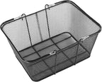 12PCs 19L Iron Shopping Baskets with Handles, Black Wire Mesh shopping Basket Store Baskets Used for Supermarket, Retail, Bookstore, 15.7x12x7inch, Capacity: 10kg/22lbs