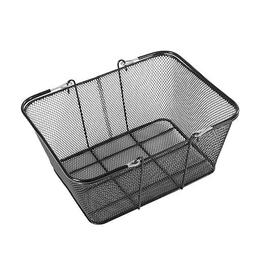 12PCS Wire Shopping Basket Set,Black Metal Shopping Basket with Handles,Portable Wire Mesh Shopping Basket Set for Stores Shopping