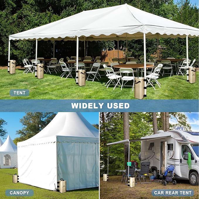 Canopy Water Weights Bag Set of 4,88 LBS Gazebos Tent Water Weights Set, 4 Leg Weights for Gazebo, Pop-Up Canopy, Canopies, Tent (Beige 25L)