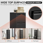 4 Drawer File Cabinet with Lock,17.8" Deep Vertical Metal Filing Cabinet for Home Office,Locking Drawer Tall for Hanging Letter/A4/Legal Folders, Easy Assemble-Black