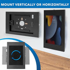 Mount-It! Anti-Theft Tablet Kiosk Wall Mount Compatible with iPad 10, 9, 8, Pro 10.5, Air 10.5, Locking Kiosk for iPad, Low-Profile Steel Security Tablet Wall Mount, Black