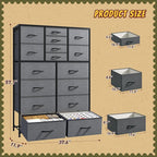 57“H Dresser for Bedroom with Drawers,Fabric Dressers & Chests of Drawers for Bedroom,Large Dresser, Sturdy Metal Frame & Wood Top,Entryway, Hallway(Grey)