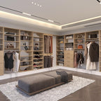 4 Drawer Short Tower Closet Unit, Modular Closet System, Wood Closet System Organizer with Storage for Walk In Closets, Clothing Rack Closet for Hanging Clothes, Bedroom, Wood, 25.5"W