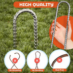 Happin® 12 Inch Heavy Duty Ground Anchors, Garden Stakes U Hook, Tent Stakes Heavy Duty, Chain Link Fence Anchors, Ground Anchors Screw in, Yard Stakes, Galvanized Steel, (8 Pack, Silver)