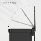 EKO Hudson Matte Stainless Steel 75 Liter/20 Gallon Large Kitchen Trash Can, Tall Step Garbage Can with Rear Bag Storage Compartment (Matte Black)