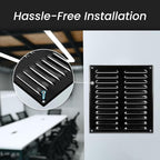 Repa Market 2-Pack Black Air Vent Cover 12" x 6" Inch (Outer Dimensions) - Steel Return Air Grilles - for Ceiling and Sidewall - HVAC - with Protection Screen (11.81" x 5.90" Inch)