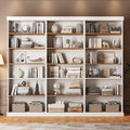 Vyre 70.8" Tall White Bookshelf, Farmhouse Modular Bookcase with 6-Tier Adjustable Shelves, Large Storage Cabinet for Home Office, Living Room, Set of 3
