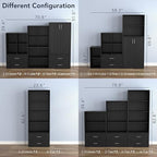 Homes: Inside + Out Apexa 2-Drawer Wooden Stackable Storage Drawers, Small Food Pantry Cabinet, Cajonera De Madera, Underbed Drawer Dorm Teen Room Decor & Bedroom, Home Office, Kitchen, Black