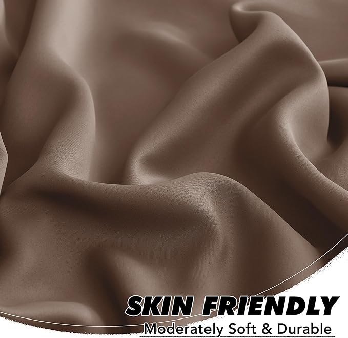 KGORGE Blackout Curtains for Bedroom, Privacy Light Blocking Thermal Insulation Noise Reducing Drapes for Living Room Bedroom, Back Tab Rod Pocket, W52 x L54 inches, Mocha, 2 Panels