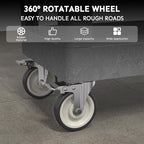 Utility Cart on Wheels, 1000 lbs Capacity Rolling Service Cart, 34 x 17 Inch Work Carts, 2 Shelf Heavy Duty Plastic Tool Cart, Lipped Shelves, for Warehouse, Garage, Cleaning, Gray