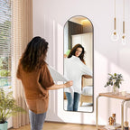 Hasipu Door Mirror Full Length, 51.1 x 15.7 Inch Full Body Wall Mirror Over The Door Hanging Mirror for Bedroom, Living Room, Cloakroom (White)
