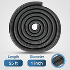 Nilight Cable Sleeve, 25ft-1inch Cord Management Sleeves, Braided Sleeving, Split Self Wrapping Wire Loom for Computer Electrical Automotive Harness Protector Organizer, Black