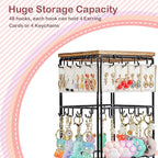 360 Rotating Earring Display Stands for Selling, Earring Rack Display Holder Stand, Jewelry Display for Vendors Selling Earring Cards, Necklaces, Bracelets, Hair Accessories (48 Hooks)