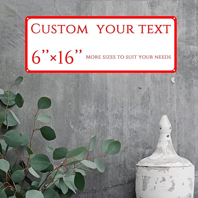 custom street sign,Custom Sign, Aluminum Weatherproof Metal Sign Multiple Sizes, Customize for school, Business, Workplace, office, Home, Delivery Signs(6 * 16 Inch)