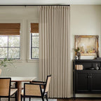 Dark Flax Linen Curtains 120 Inches Long for Living Room Bedroom Pinch Pleated Back Tab Privacy Curtains 120 Inch Length 2 Panels Light Filtering Greige Tan Brown Farmhouse Drapes 10 FT