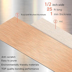 GSCIT Club Rose Gold Edge Banding, 1/2 Inch x 25ft Aluminum Brushed Edge Banding PVC Edge Trim for Cabinet Repair Furniture