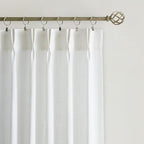Vision Home White Pinch Pleated Semi Sheer Curtains Textured Light Filtering Window Curtains 84 inch for Living Room Bedroom Patio Rayon Blended Pinch Pleat Drapes with Hooks 1 Panel 80" Wx84 L